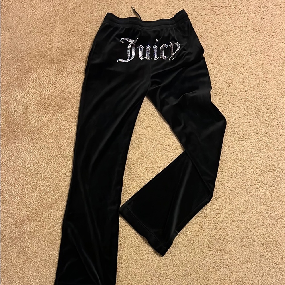 Juicy Black Velour Drawstring Pants
